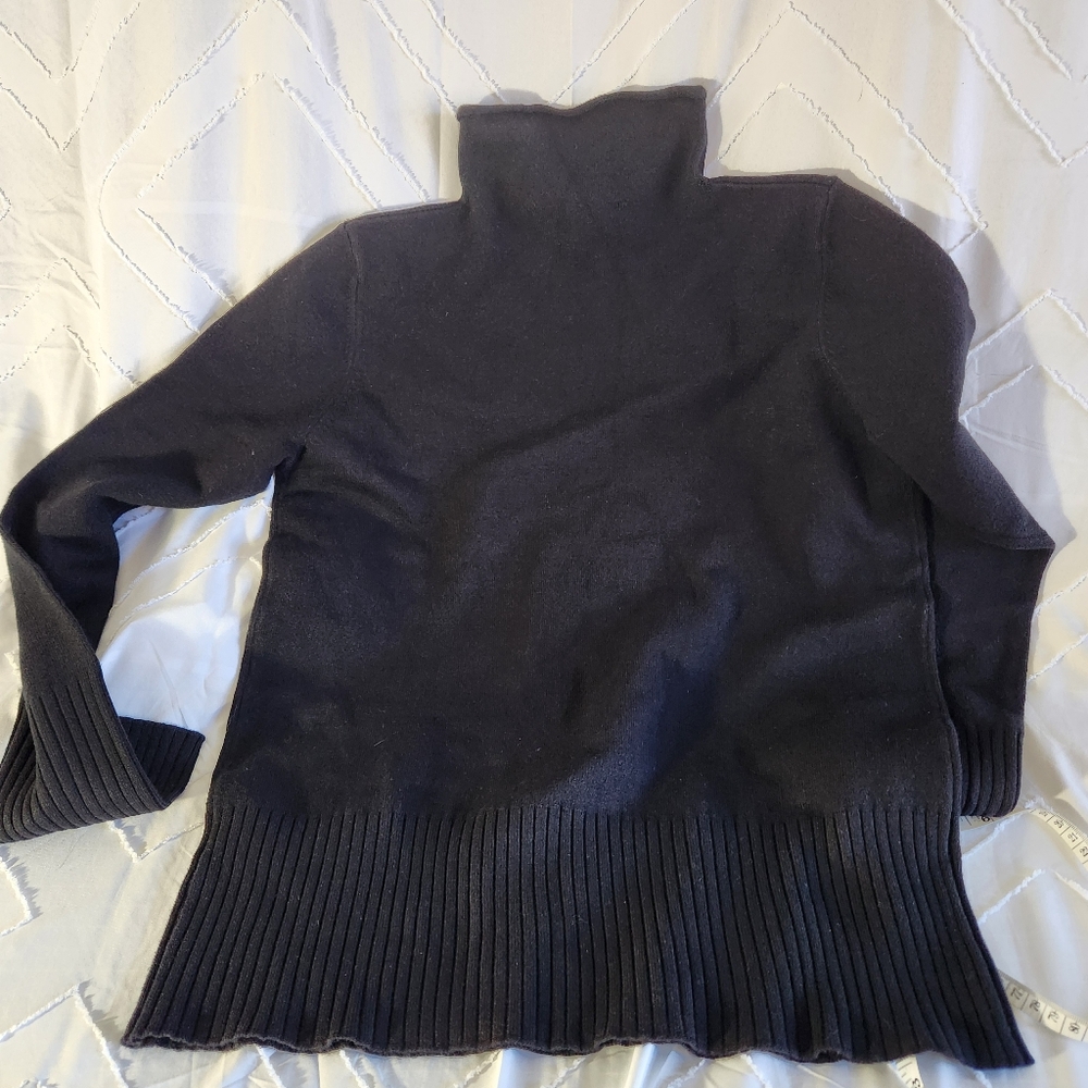 French Connection Large High Neck Black Sweater